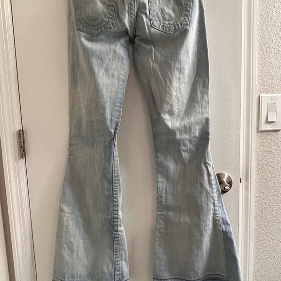 NWOT TRUE RELIGION LIGHT BLUE JEANS/SIZE 27US TALL/100%COTTON/FLARE/USA/LOW RISE - Picture 7 of 16